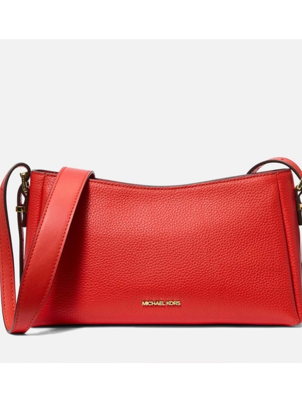 Michael Kors Red Pebbled Leather Crossbody